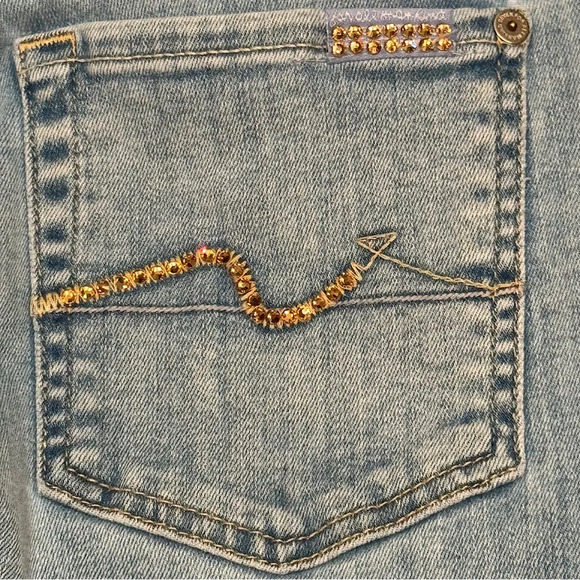 7 For All Mankind Light Washed Blue Jeans SZ 25 - Picture 7 of 8
